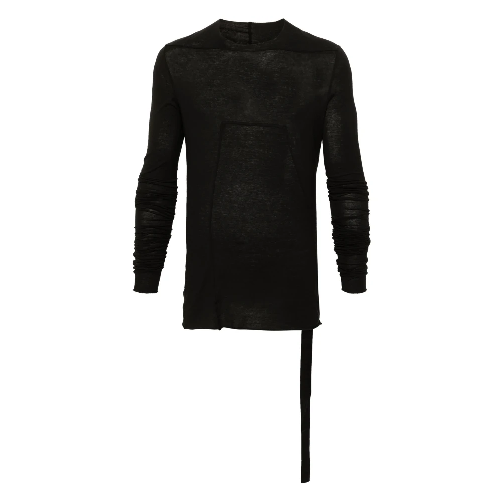 Rick Owens Zwarte T-shirts en Polos met Ruwe Randen Black Heren