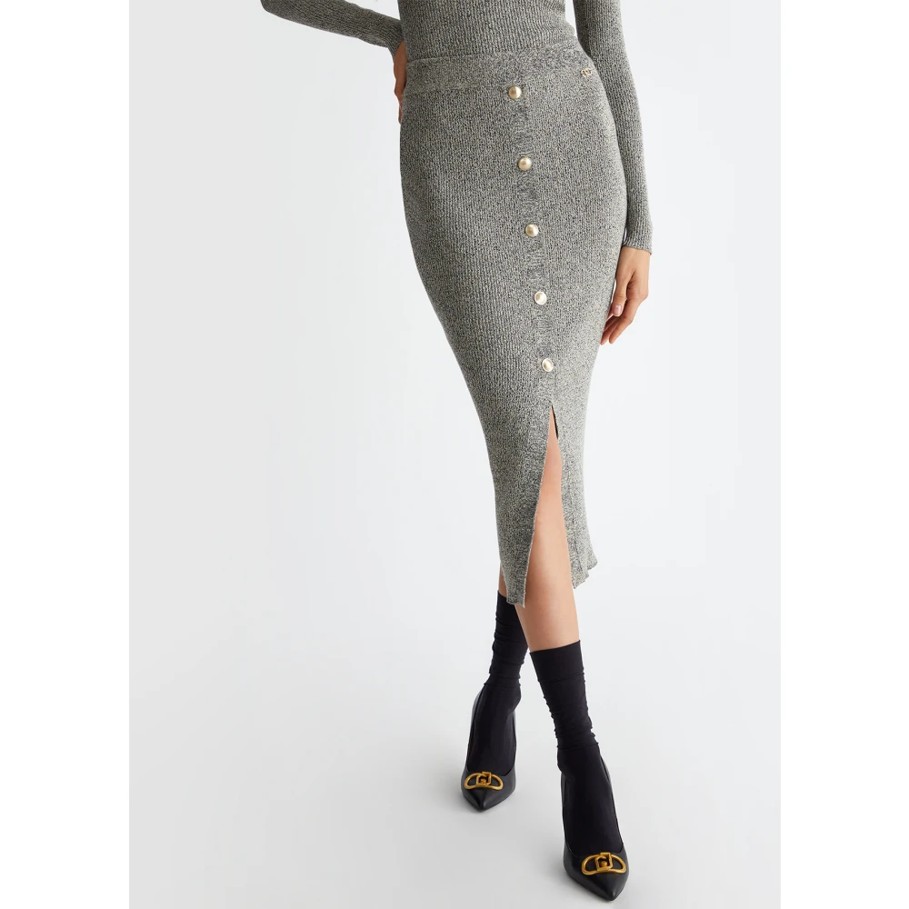 Liu Jo Glinsterende Gebreide Rok Gray Dames