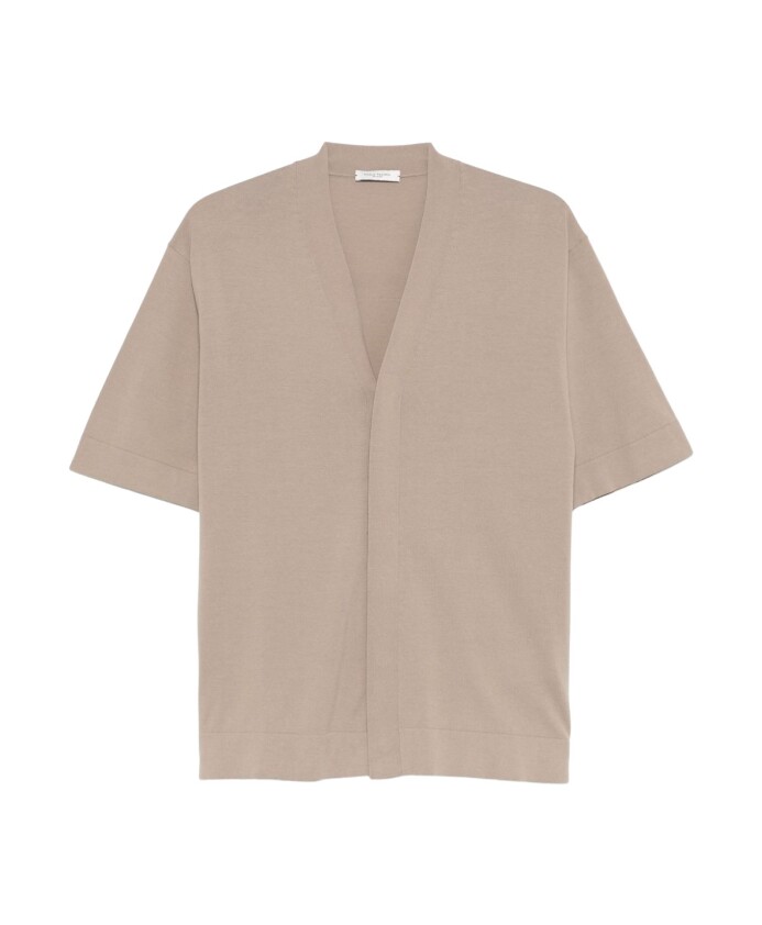 pull-beige-col-v-manches-courtes
