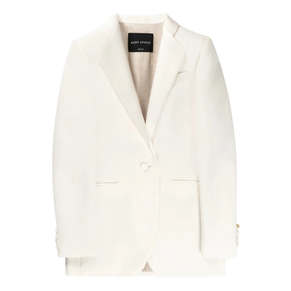 Hebe Studio Room Cady Tuxedo Blazer Beige Dames