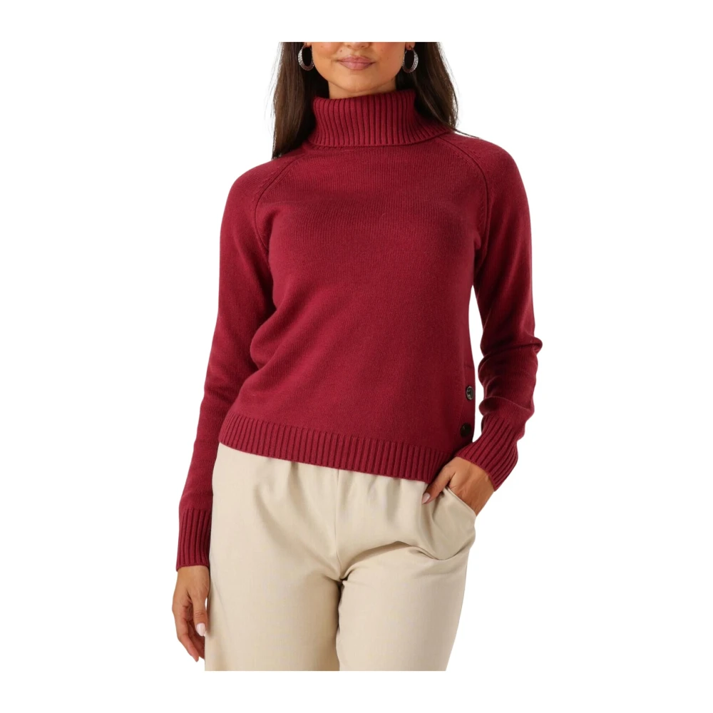 Silvian Heach Vrouw Rood Truien & Vesten Dames, Xl, Wol, Bordeaux Turtleneck Sweater