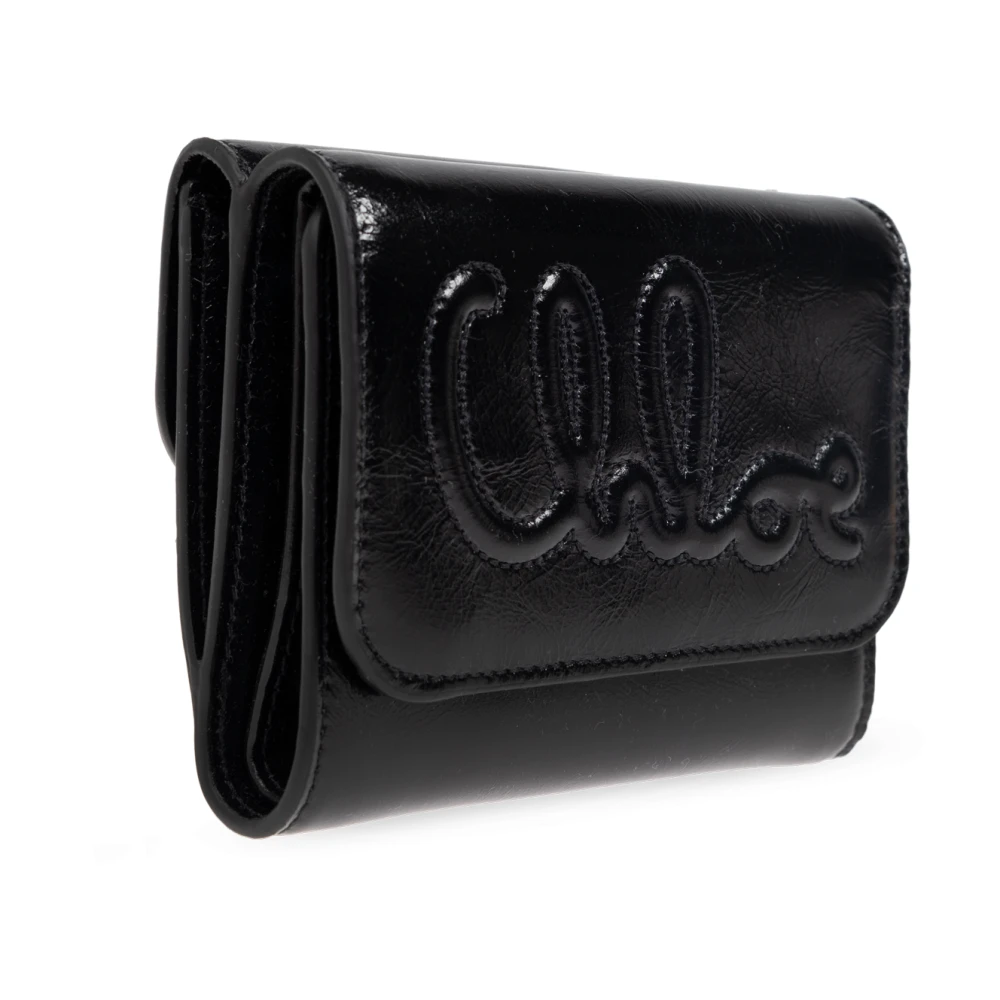 Chloé Leren portemonnee Black Dames