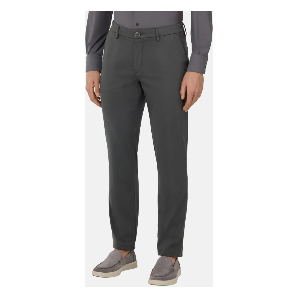 Boggi Milano Stretch Katoen TENCEL? Broek Black Heren