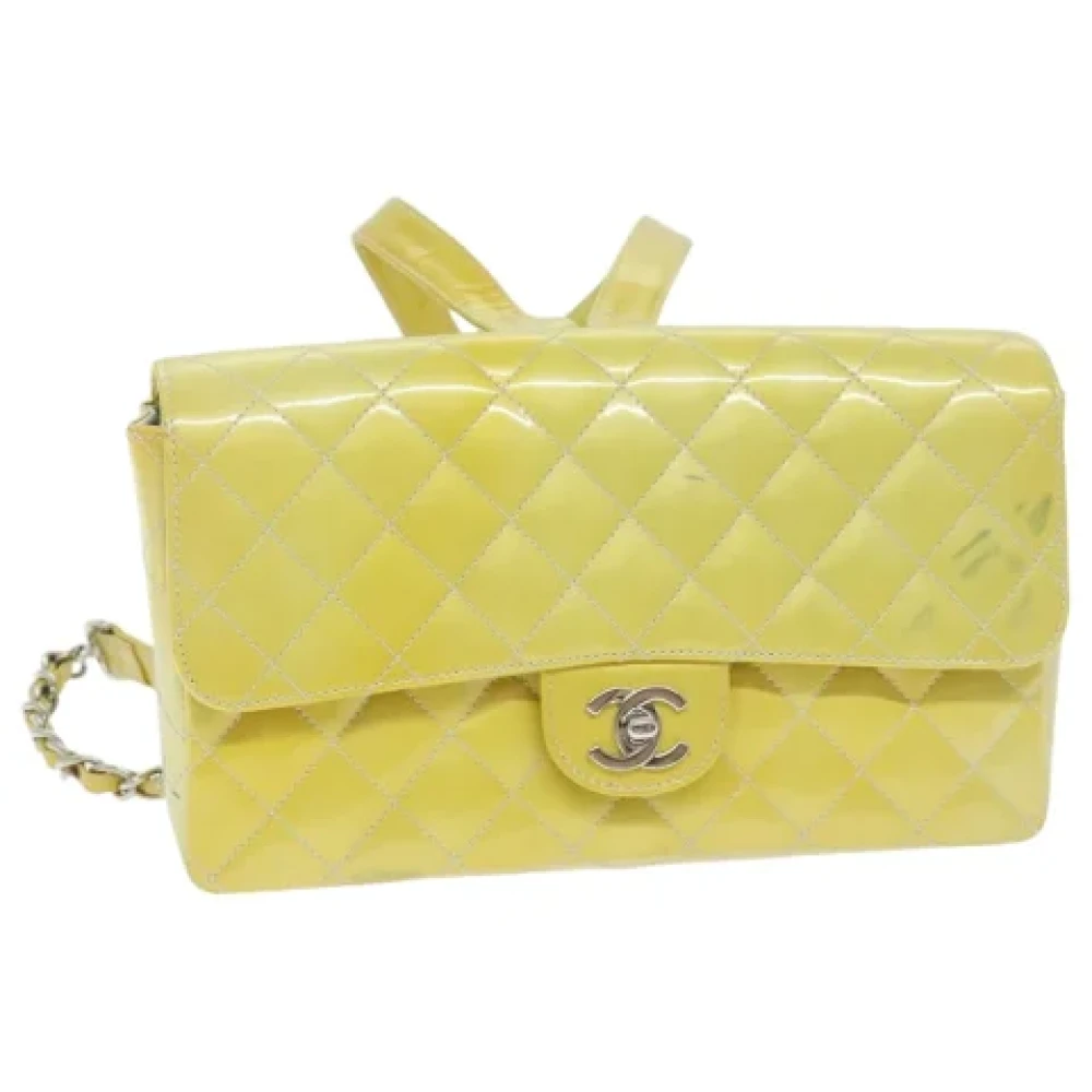 Chanel Vintage Pre-owned Leather backpacks Yellow Dames