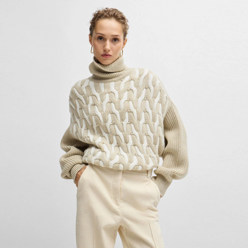Hugo Boss Oversized Ferdolia Sweater Beige Dames