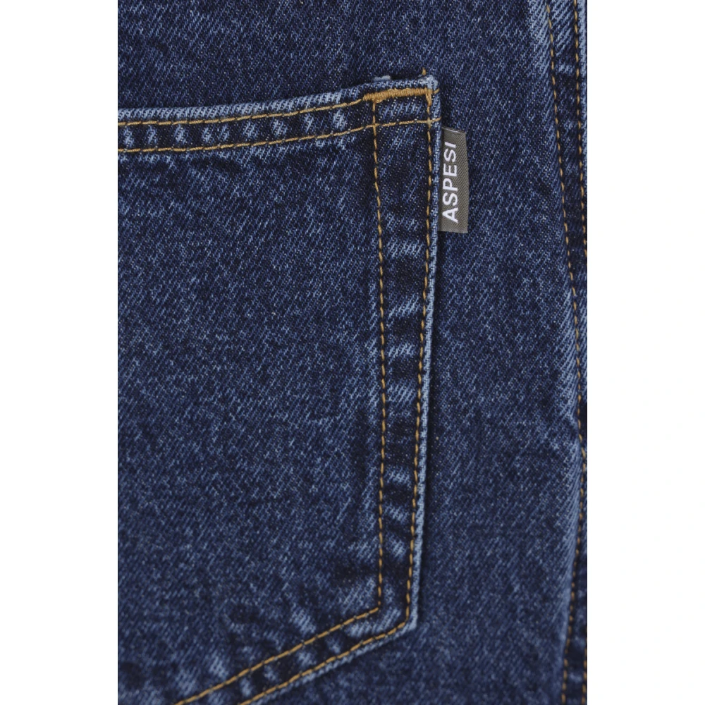 Aspesi Wijde Pijp Donkerblauwe Katoenen Denim Jeans Blue Dames