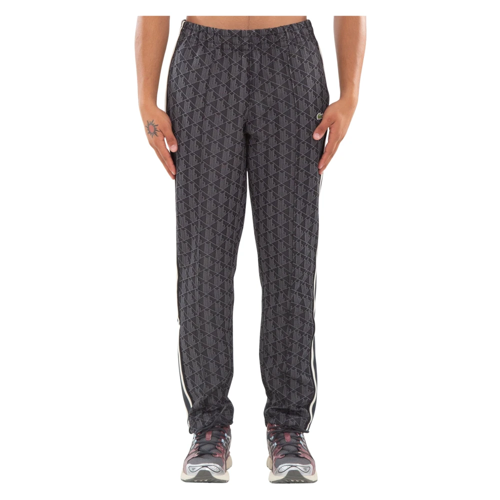 Lacoste Monogram Jacquard Track Pants Black Heren