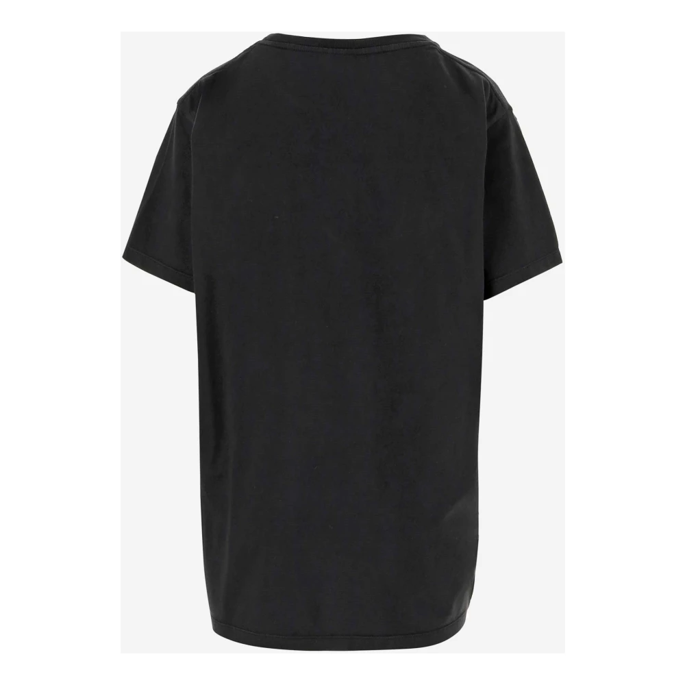 N21 Katoenen T-shirt Ronde Hals Logo Zwart Black Dames