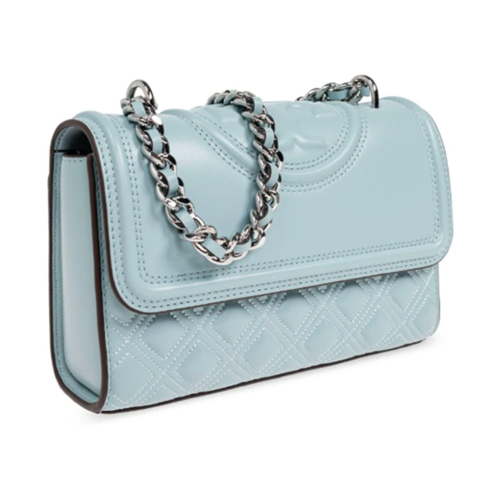 TORY BURCH Heldere Blauwe Gewatteerde Double T Schoudertas Blue Dames