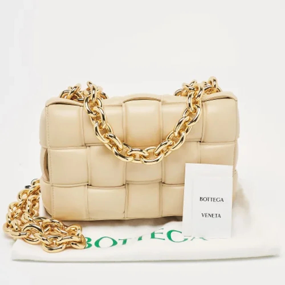 Bottega Veneta Vintage Pre-owned Leather shoulder-bags Beige Dames
