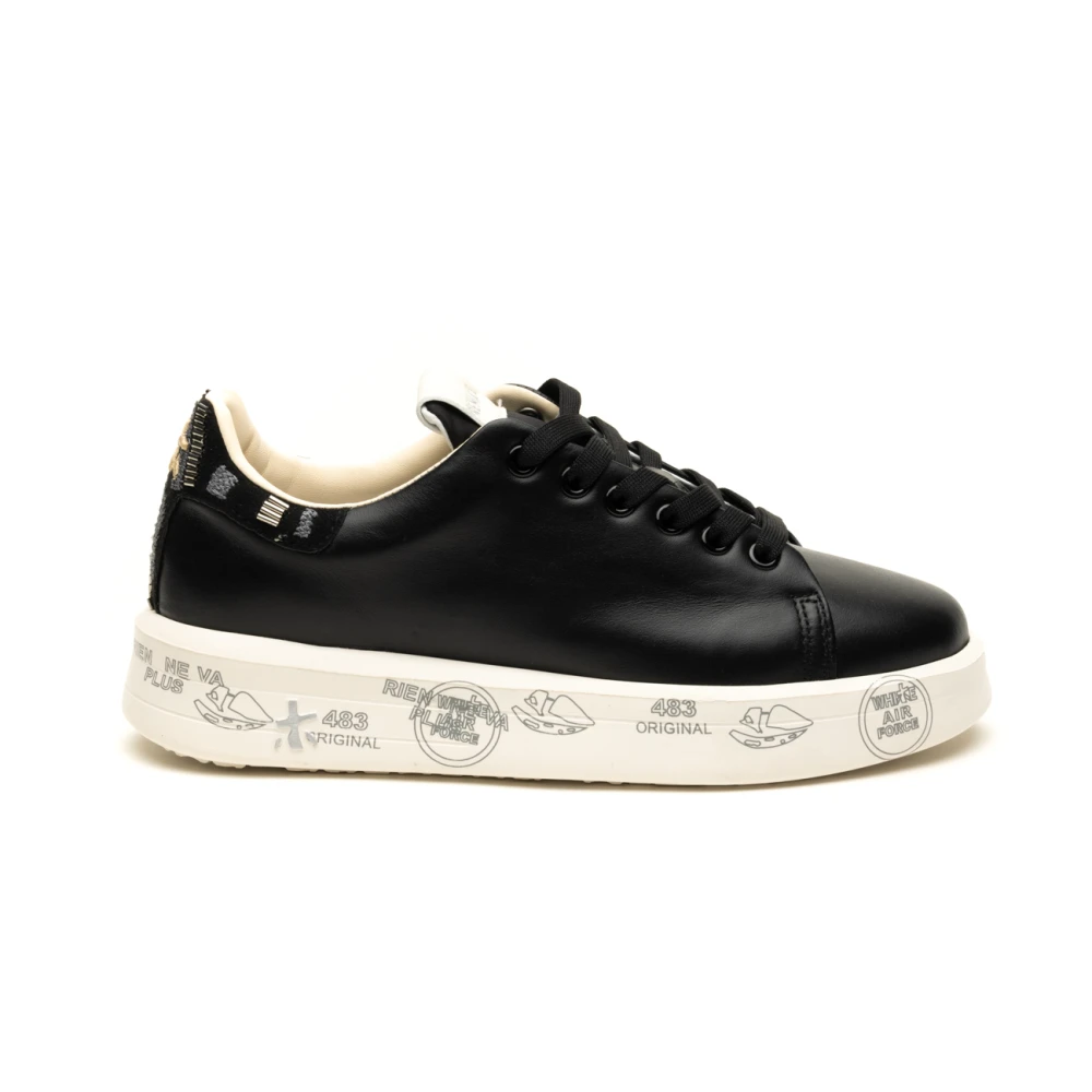 Premiata Women's Black Sneakers, 2 Uk, Belle Trainers For