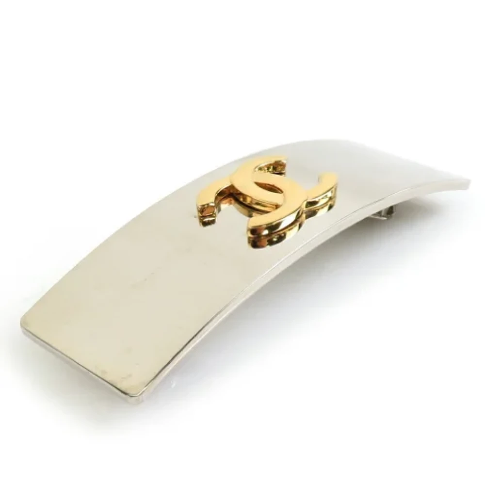 Chanel Vintage Pre-owned Metal hair-accessories Yellow Dames