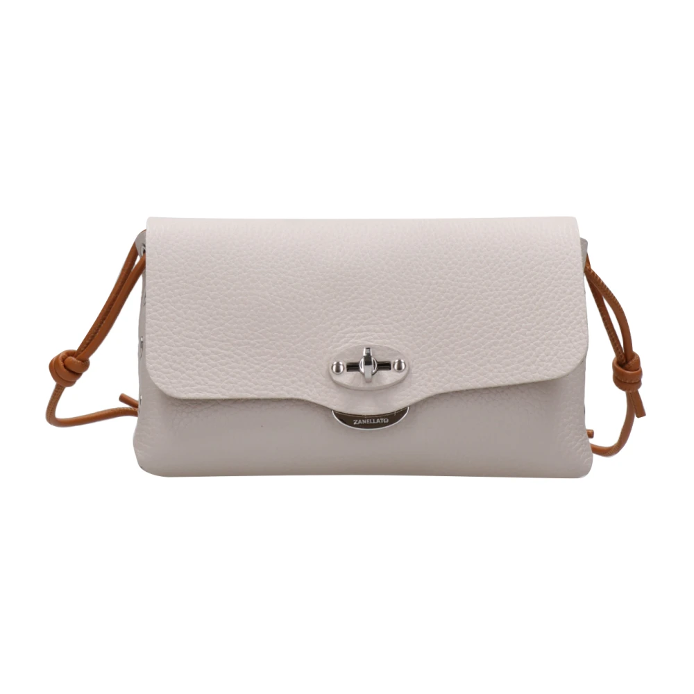Zanellato Hammer Leren Schoudertas met Twist-Lock Beige Dames