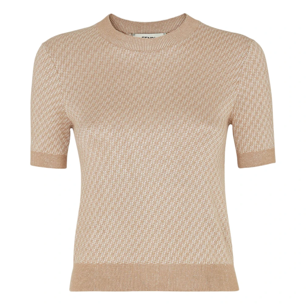 Fendi Iconische Beige Sweater met FF Motief Beige Dames