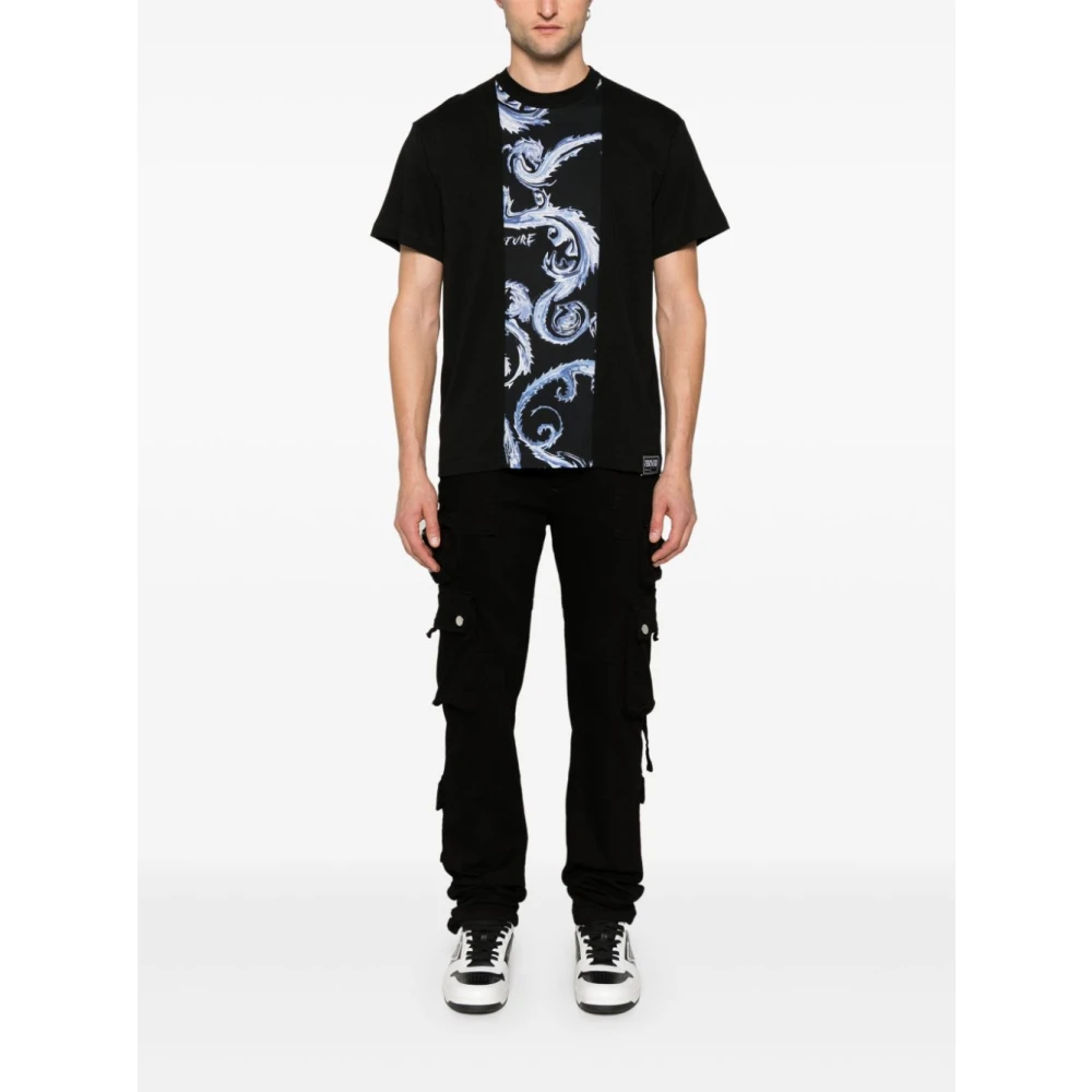 Versace Jeans Couture Zwarte T-shirt voor mannen Aw24 Black Heren