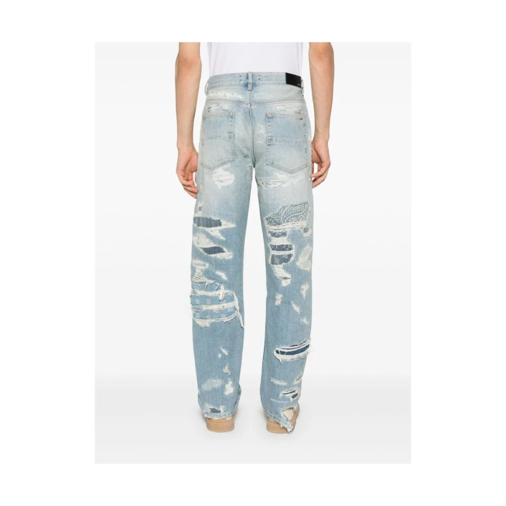 Amiri Lichtblauwe Versleten Denim Jeans Blue Heren