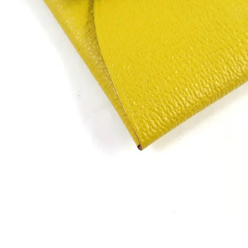 Hermès Vintage Pre-owned Leather wallets Yellow Dames
