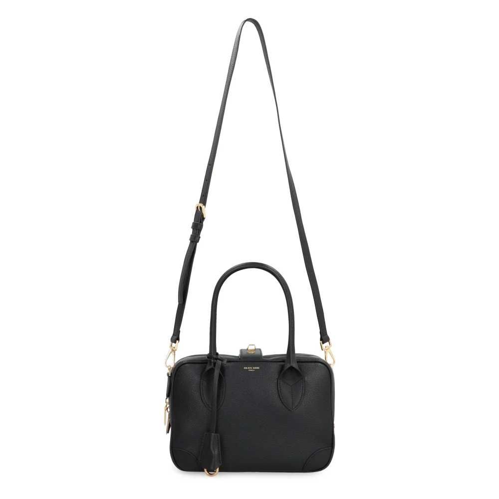 Golden Goose Handtas van korrelig leer met metalen sluiting Black Dames