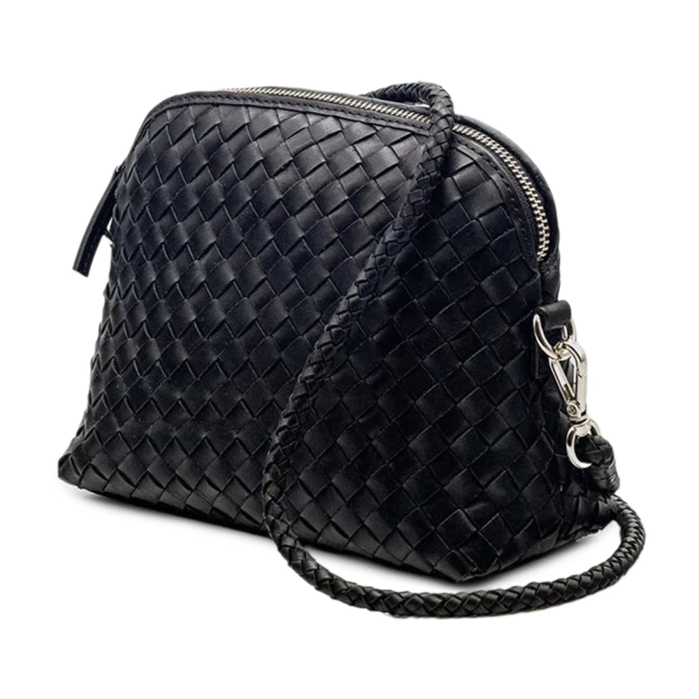 Dragon Diffusion Chunky Fellini Zwarte Leren Schoudertas Black Dames