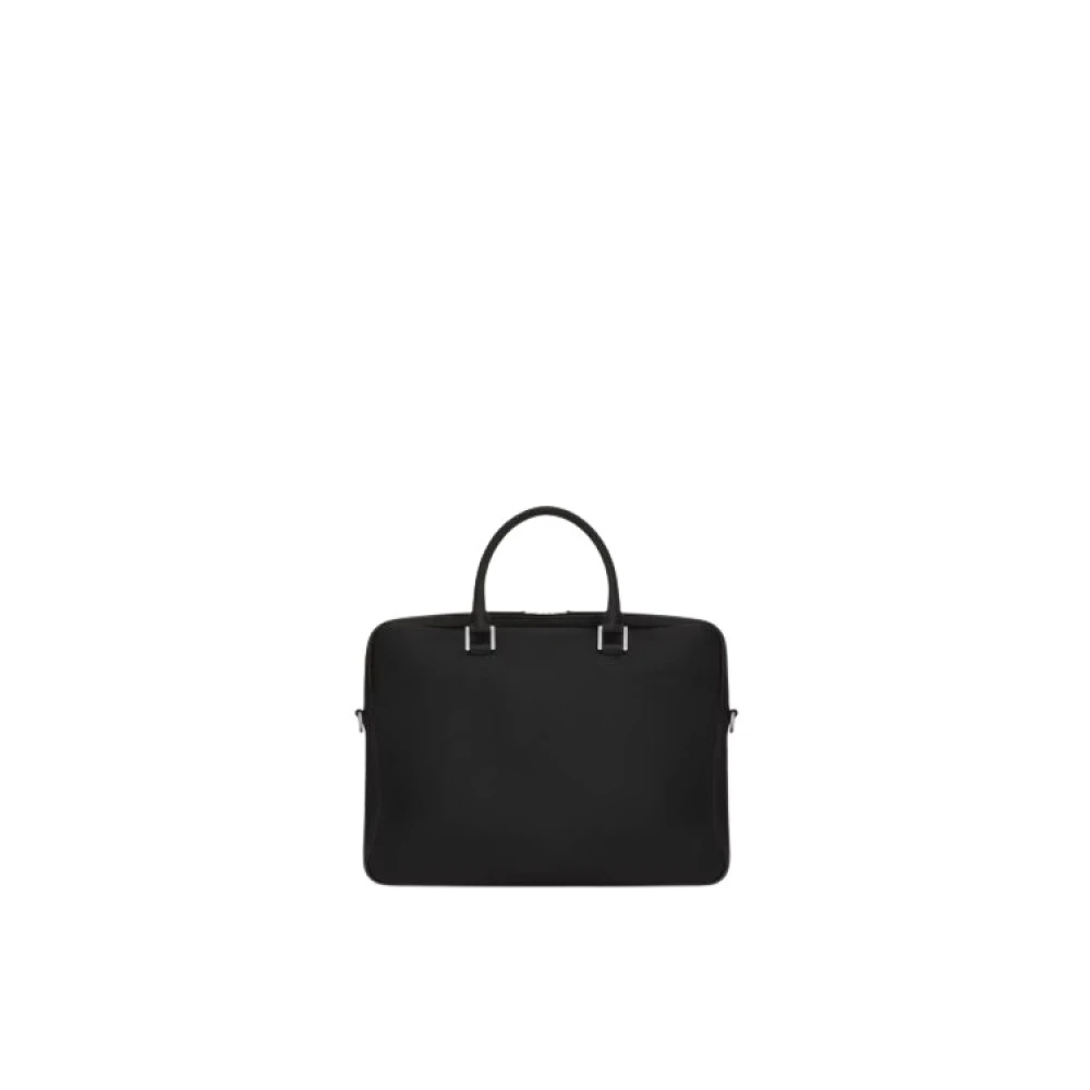 Saint Laurent Kornläder dokumenthållare Black, Herr