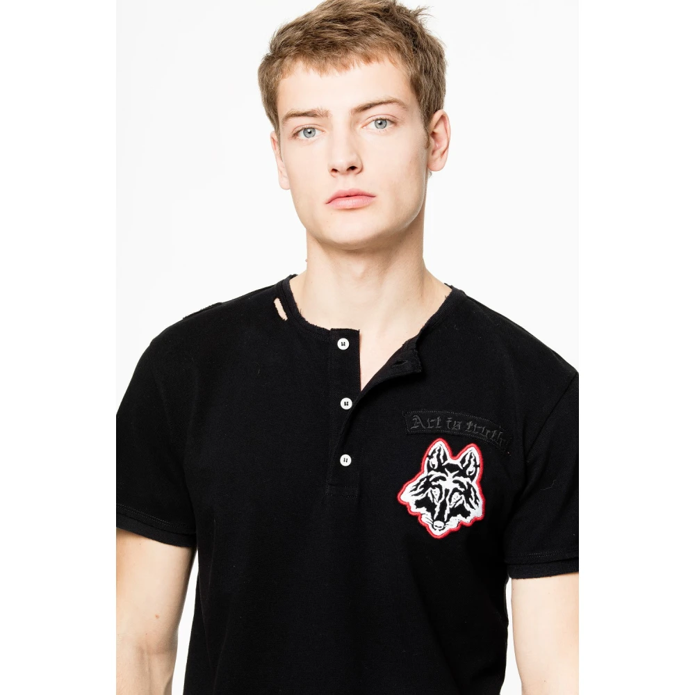 Zadig & Voltaire Turner Pique T-Shirt met Cutout Design Black Heren
