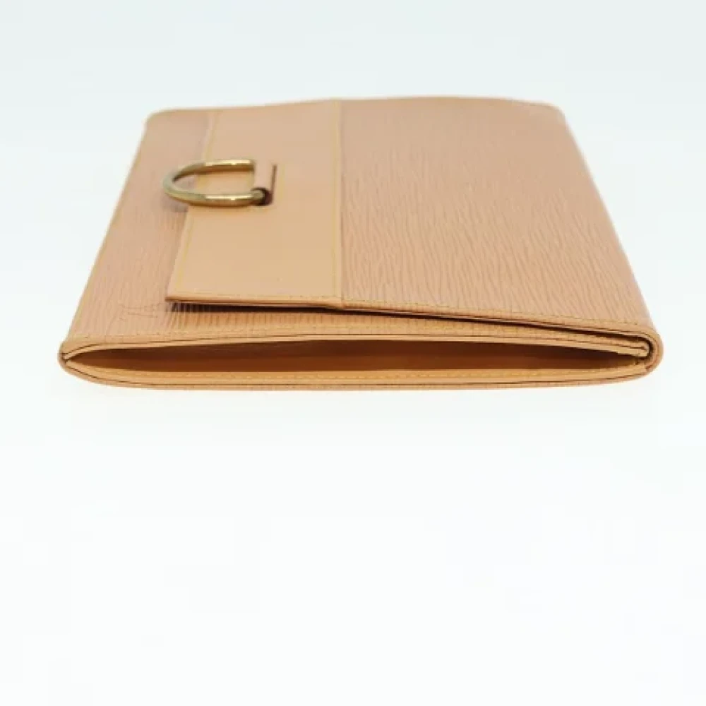 Louis Vuitton Vintage Pre-owned Leather clutches Beige Dames