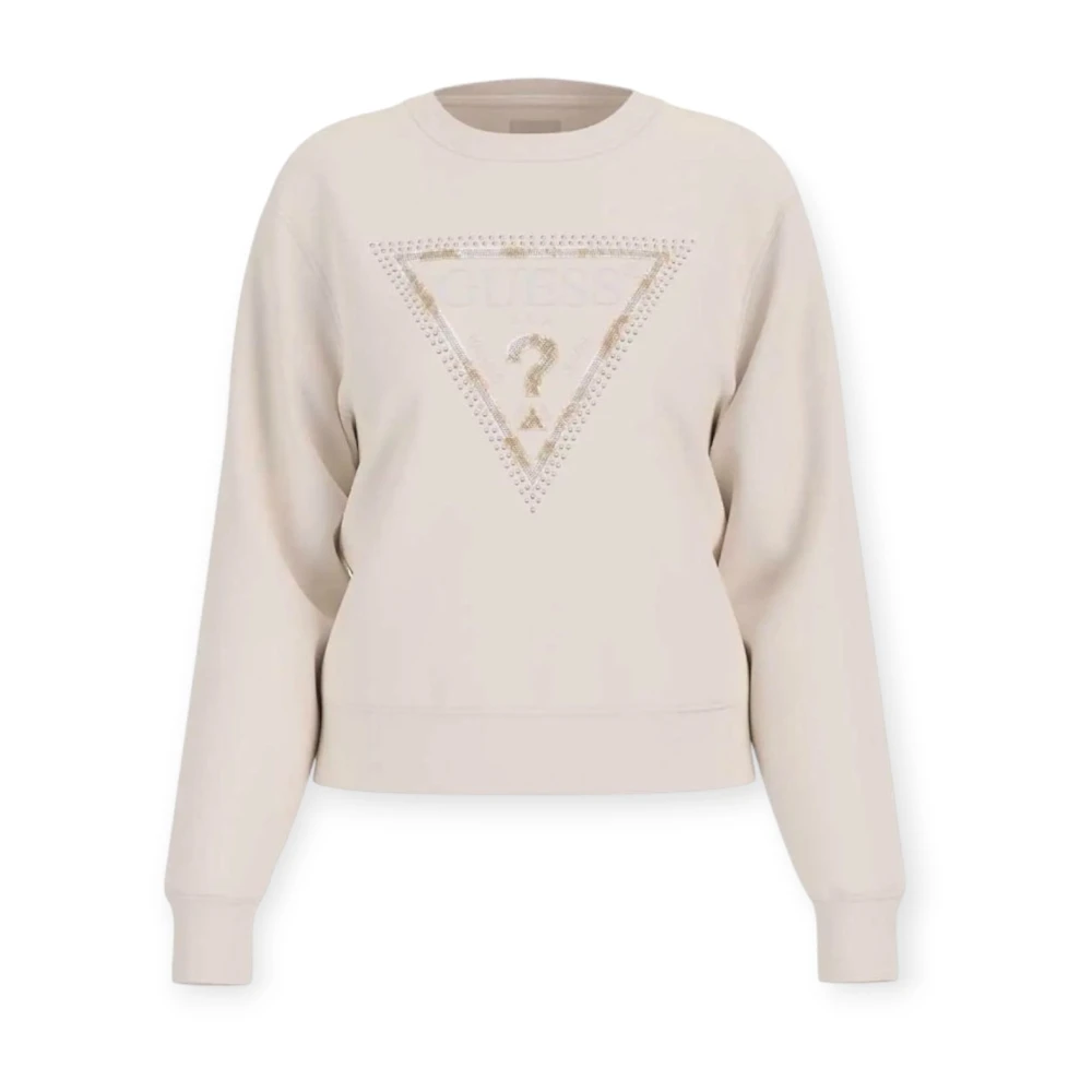 Guess Women's Beige Stylish Hoodies For A Trendy Look - Sweatshirts - S - Sweatshirts & Hoodies