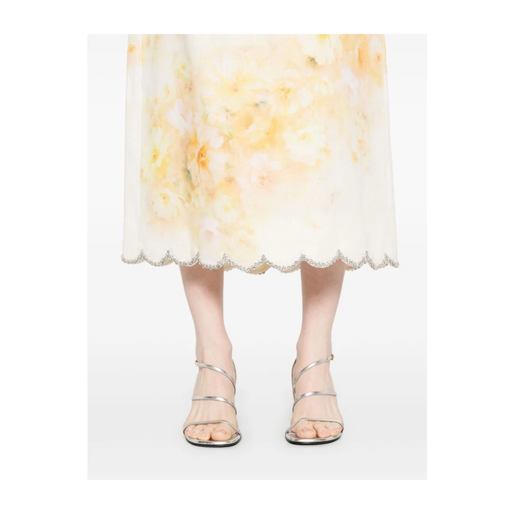 Zimmermann Bloemen Kristal Midi Rok Yellow Dames