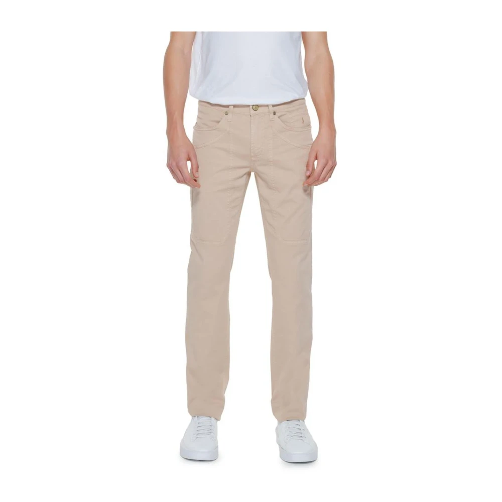 Jeckerson Slim Fit Katoenen Broeken Collectie Beige Heren
