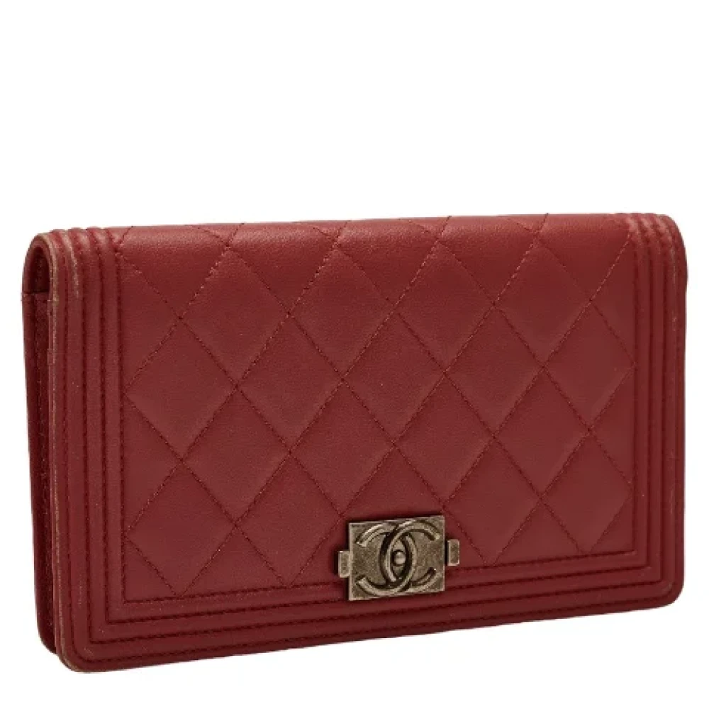 Chanel Vintage Pre-owned Leather wallets Red Dames