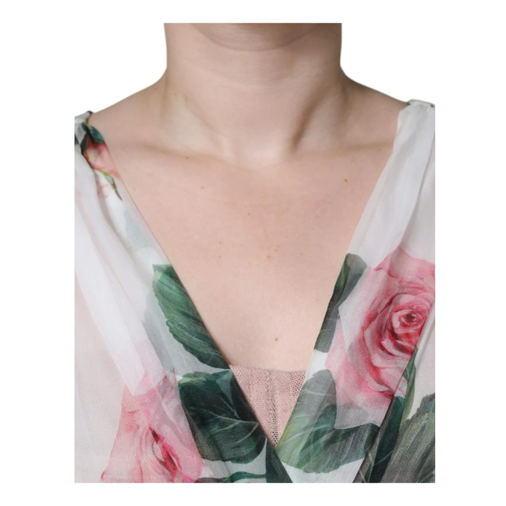 Dolce & Gabbana Zijden bloemenprint A-lijn midi-jurk Multicolor Dames