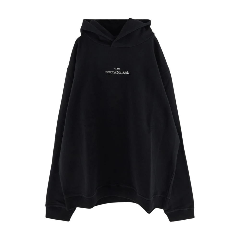 Maison Margiela Katoenen Logo Hoodie Black Heren