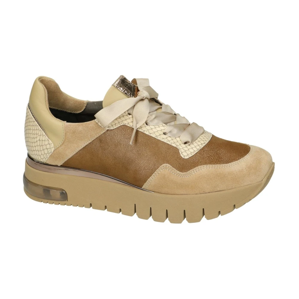 Softwaves Platform Sole Sneaker Dames Schoenen Bruin