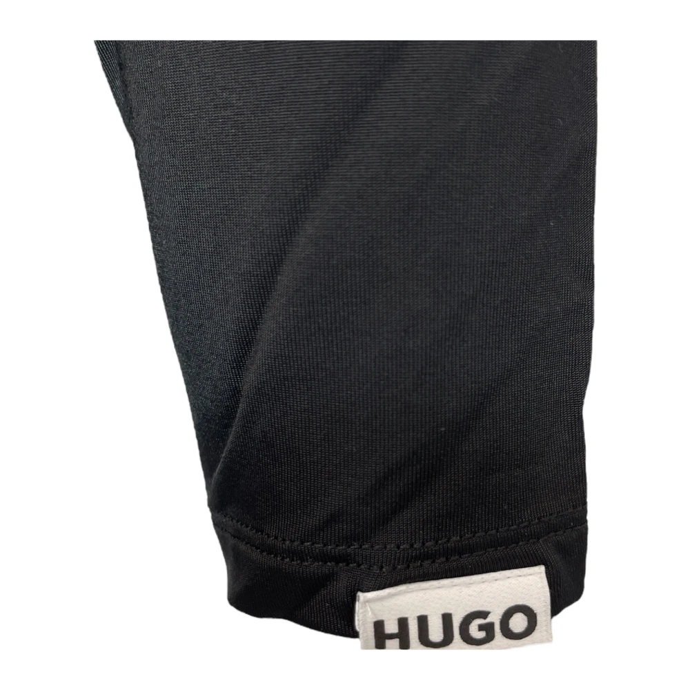 Hugo Boss Gerimpelde Stretch Top met Logodetail Black Dames