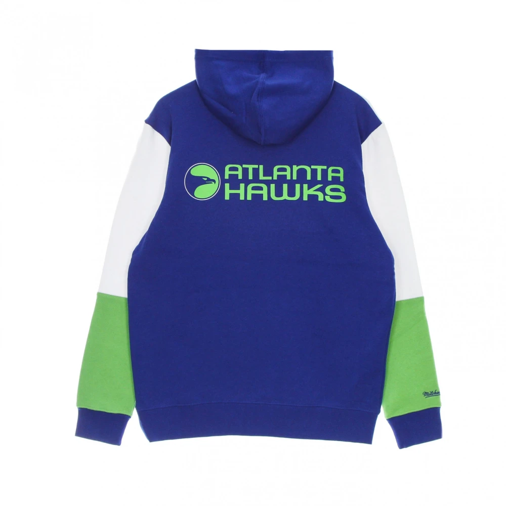 Mitchell & Ness HoodieBA Fusion Fleece 2.0 Hardwood Classics Atlhaw Blue Heren