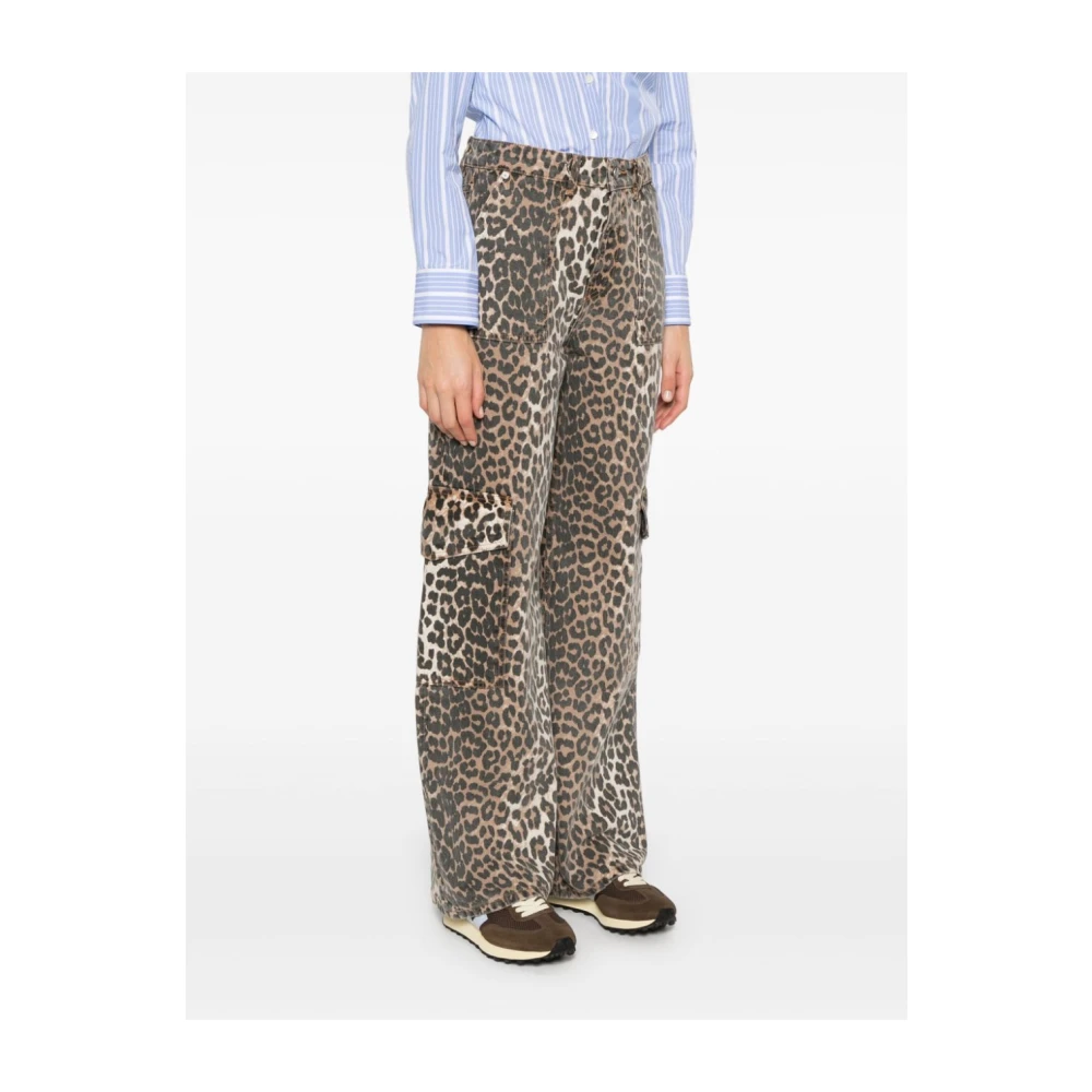 Ganni Denim Print Broek Multicolor Dames