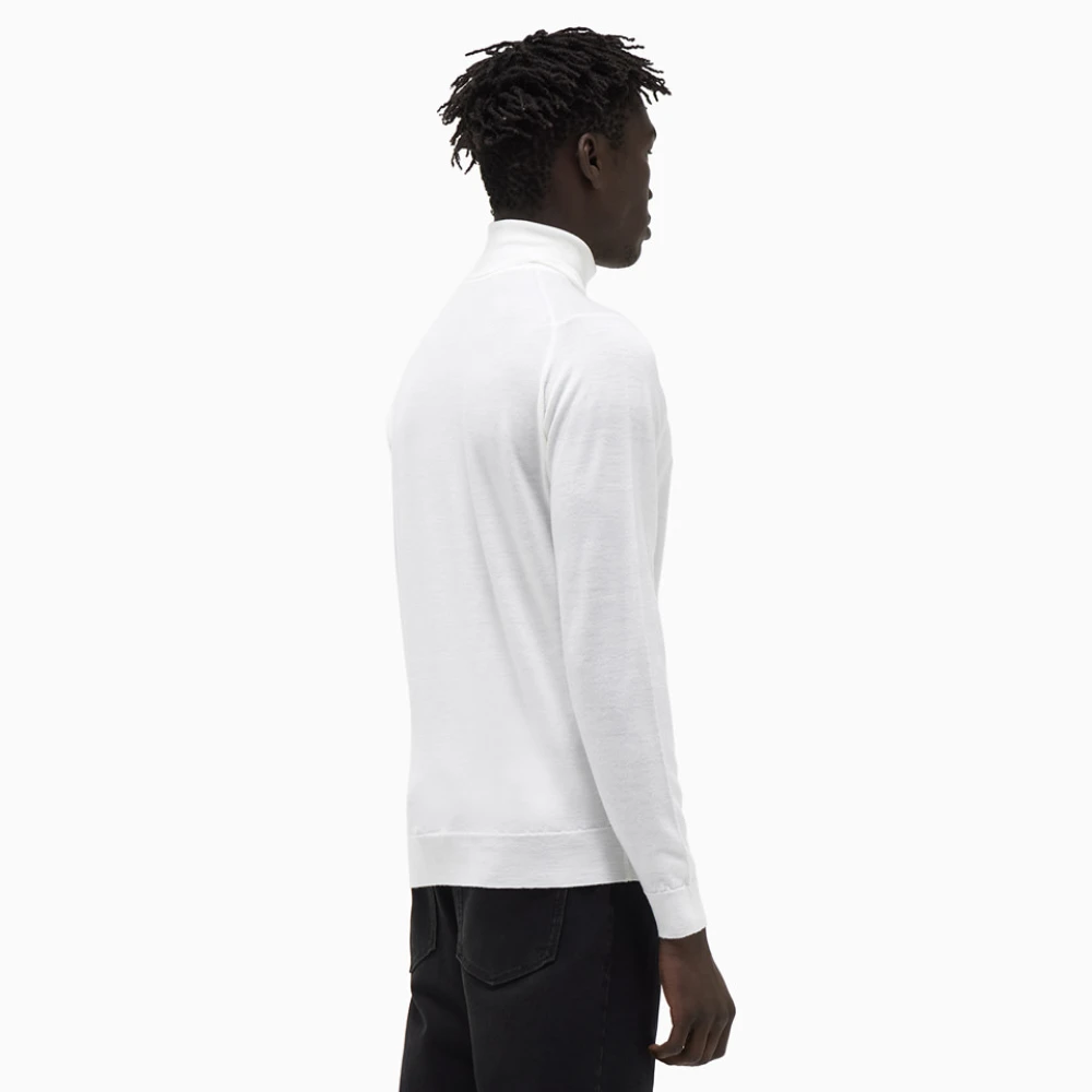 John Smedley Effen Kleur Woltrui White Heren