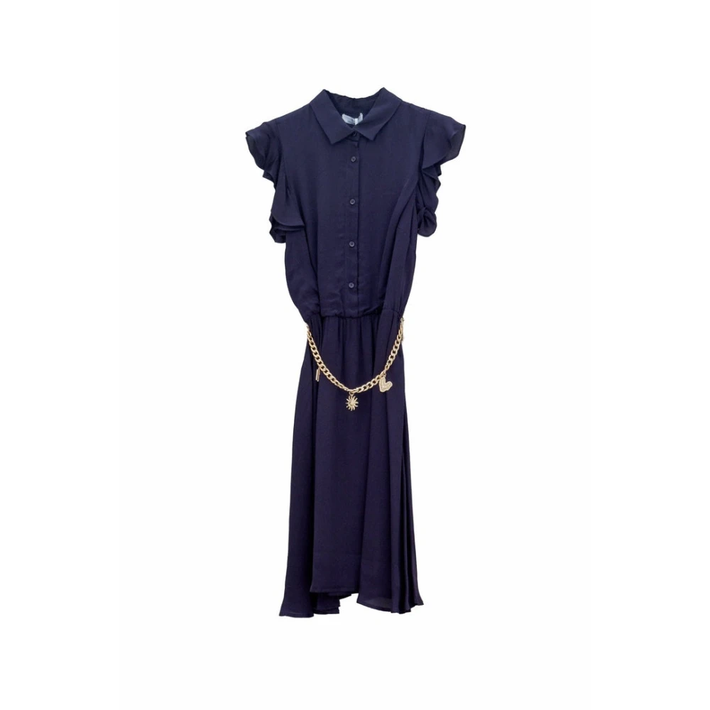 Fracomina Women's Blue Abito Regular Chemisier Midi - Shirt Dresses - L - Dresses