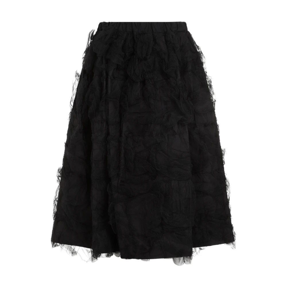 Comme des Garçons Svart Textured Midi Kjol Black, Dam