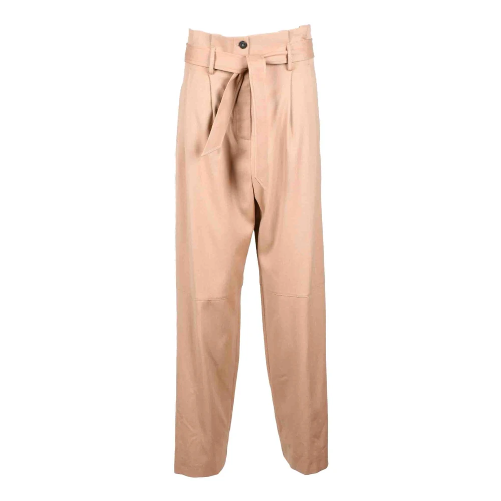 Pinko Elegante Wollen Blend Broek Beige Dames