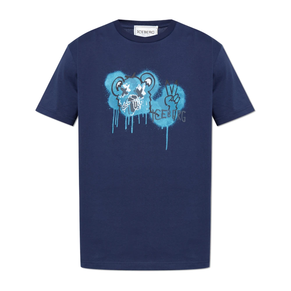 Iceberg T-shirt met print Blue Heren