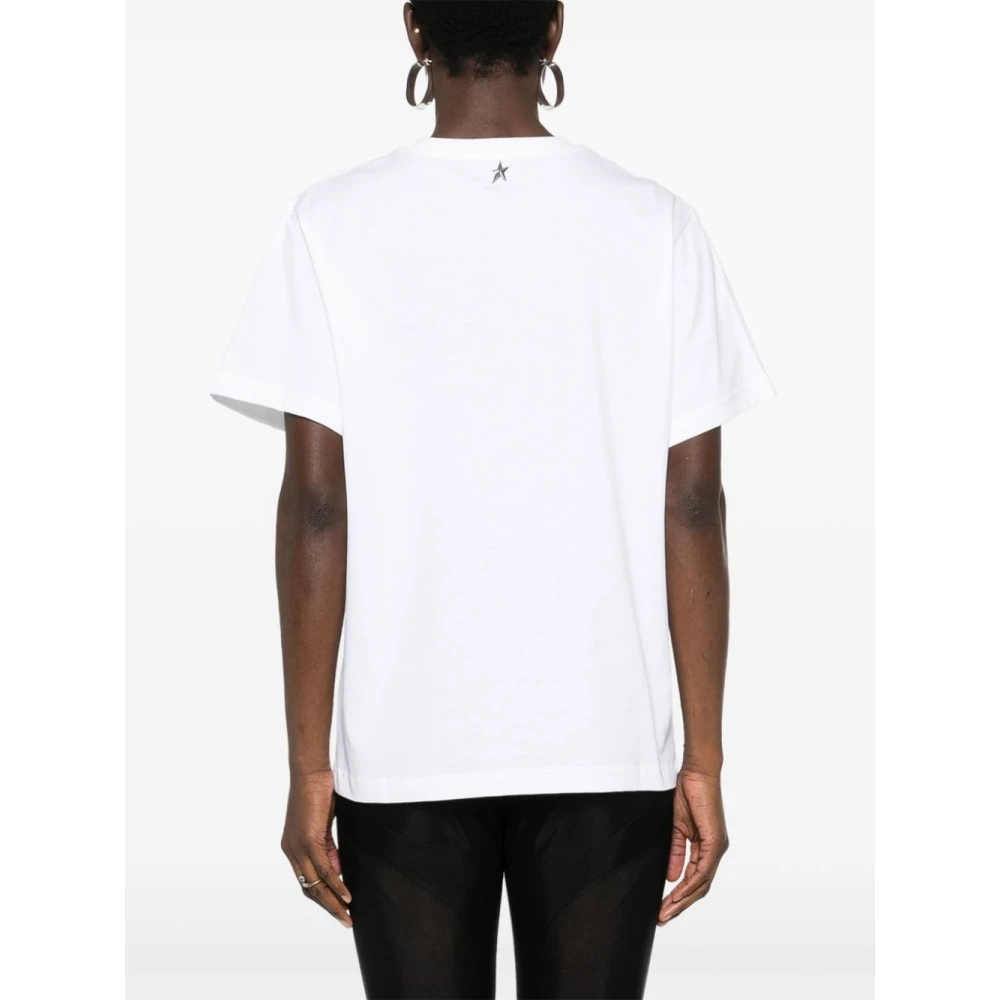 Mugler Wit Katoenen T-shirt met Logo White Dames