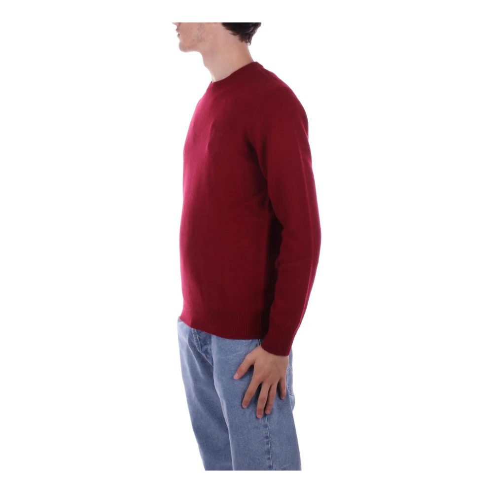 Saint Barth Bordeaux Logo Sweater Regular Fit Red Heren