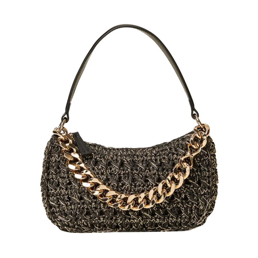 Twinset Crocheted Raffia Shoulder Bag - Female - Shoulder Bags - Black - One Size - Bags