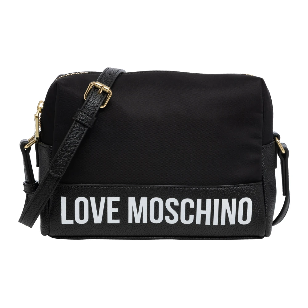 Love Moschino Logo Print Crossbody Tas Black Dames