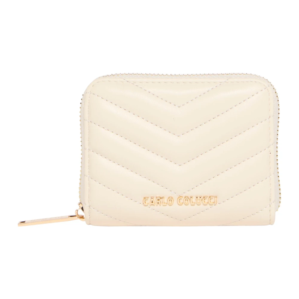 Carlo Colucci Women's Beige Wallets & Cardholders, One Size, Small Quilted Wallet
