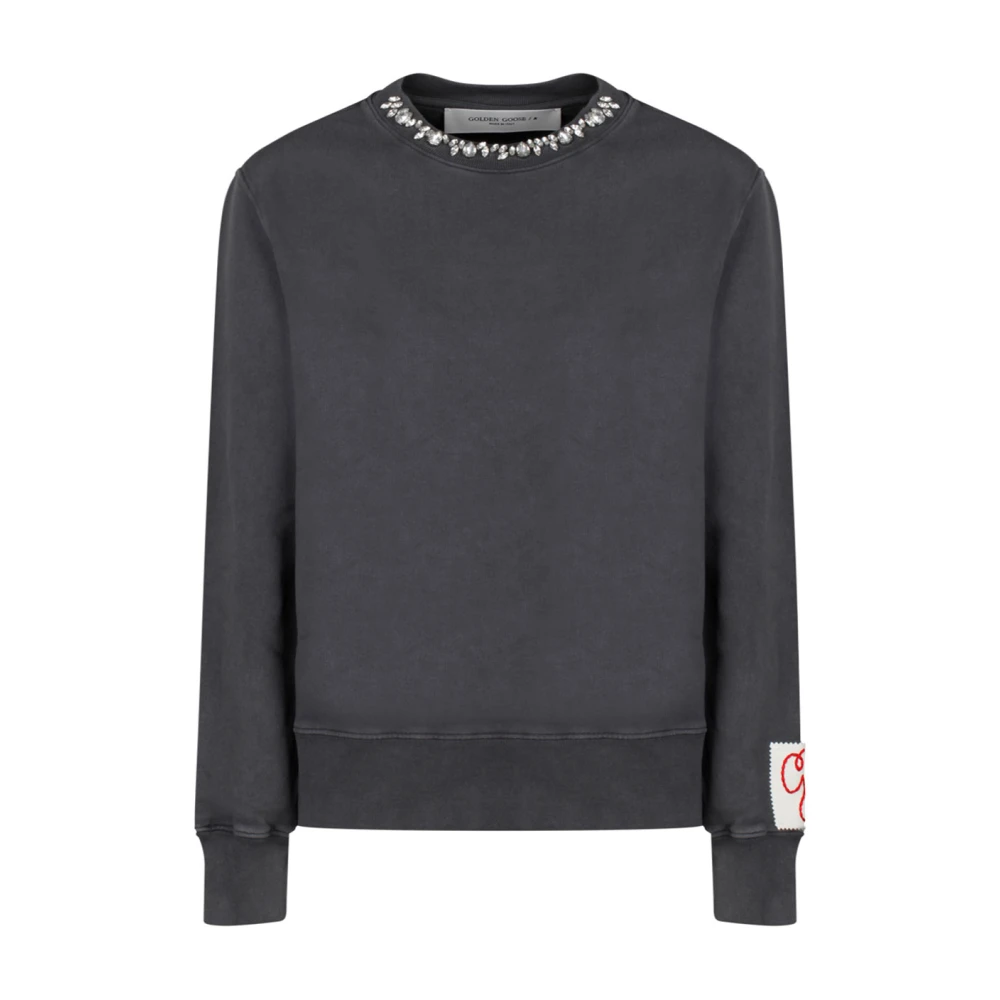 Golden Goose Women's Anthracite/Grey Crystal Sweatshirt