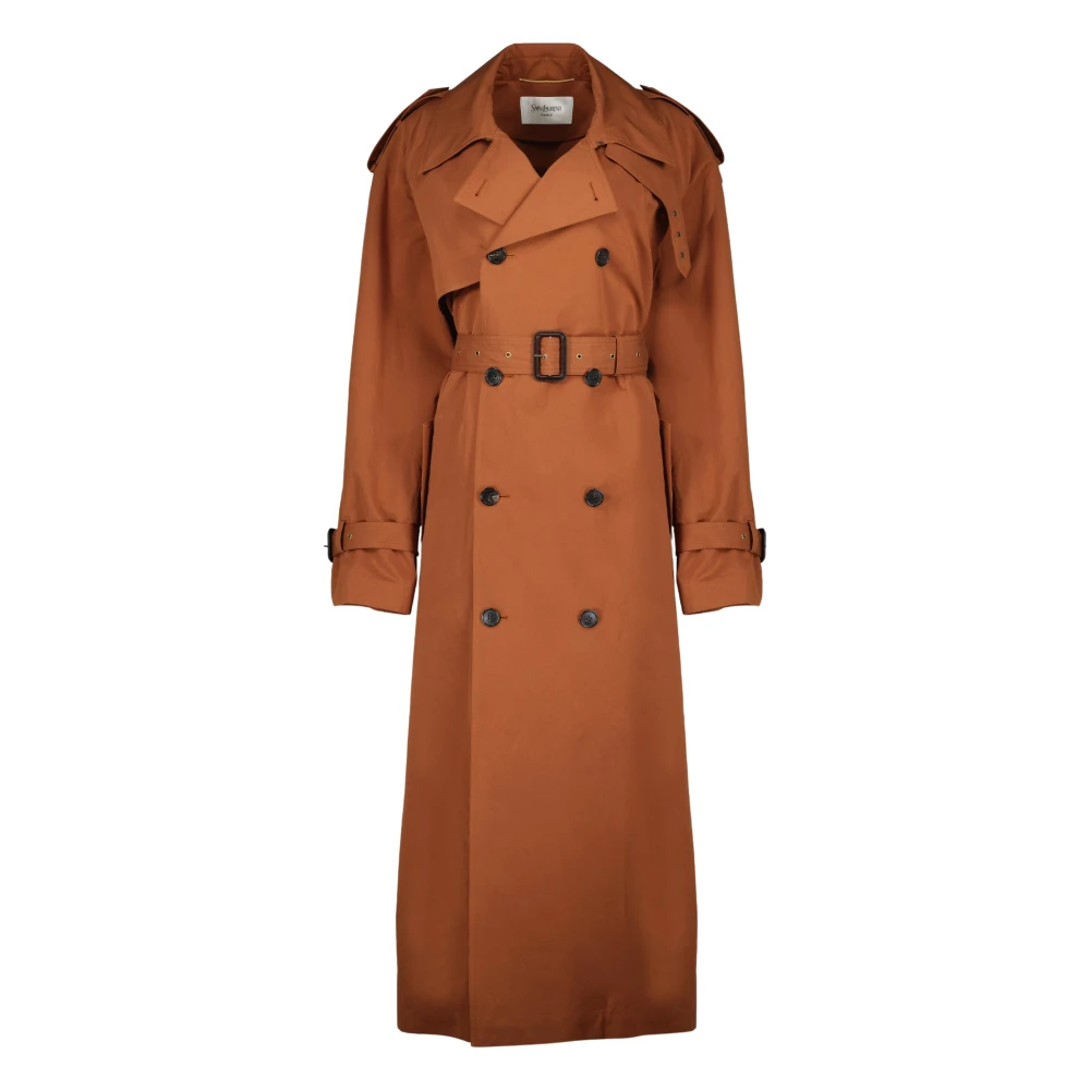 Saint Laurent Brown Trench Coats, Female, L, Oversize Trench Coat