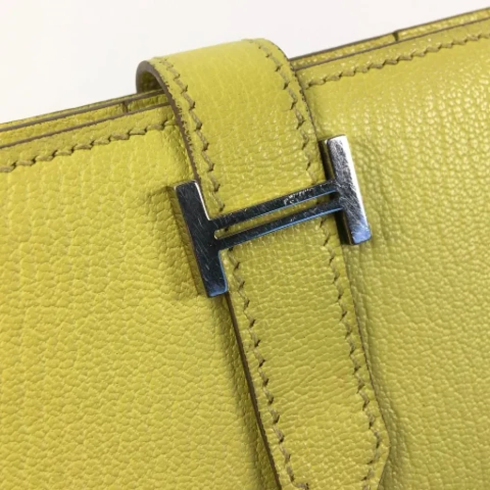 Hermès Vintage Pre-owned Leather wallets Yellow Dames