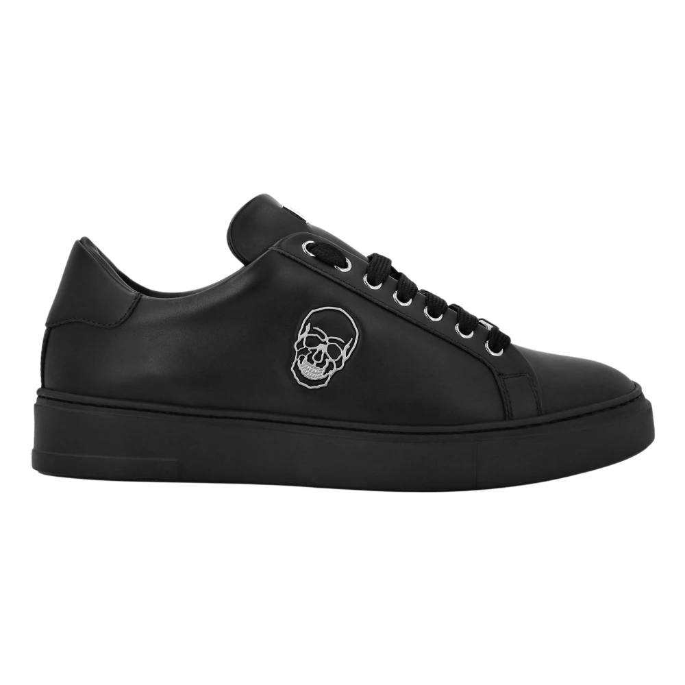 Philipp Plein Nappa Leather Lo-Top Sneakers Skull unisex Schoenen Zwart